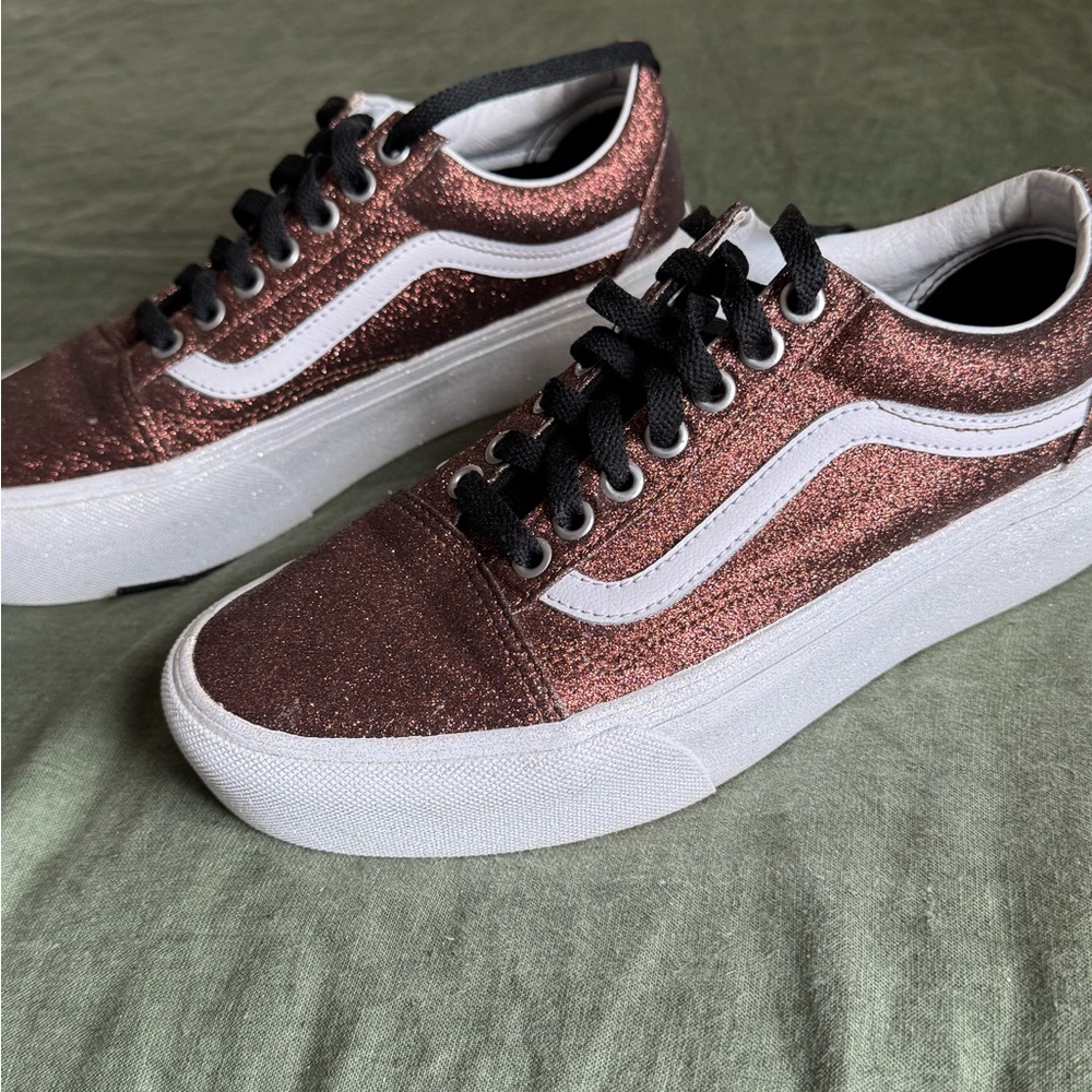 Women's Glitter Sneakers - VANS platform